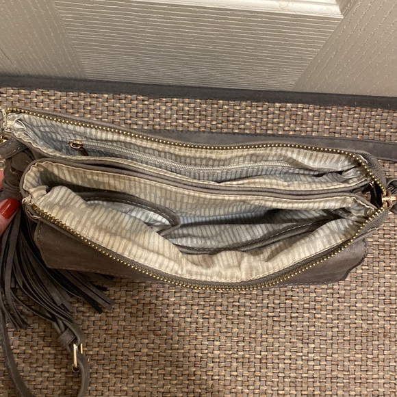 Francesca’s Gray Faux Suede Crossbody Bag - Picture 5 of 16